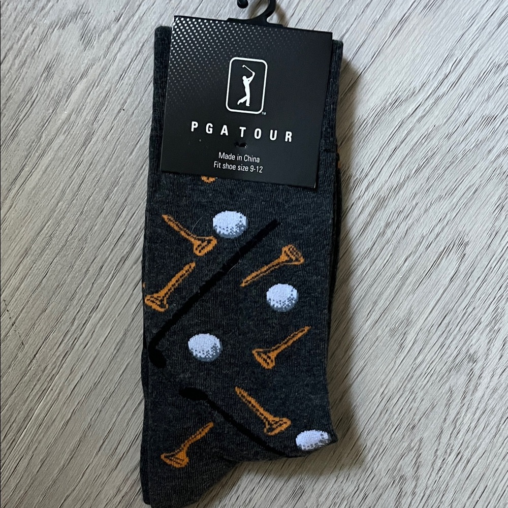 PGA Tour Men's Charcoal Golf Socks 9-12